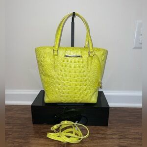 Brahmin Small Caroline Handbag/Crossbody in Neon Yellow